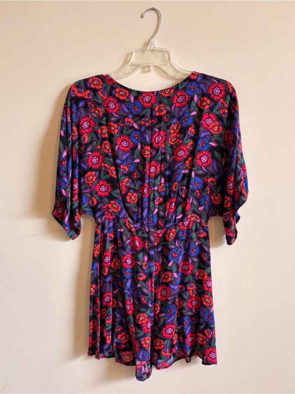 ASOS Floral Mini Dress in Red & Purple